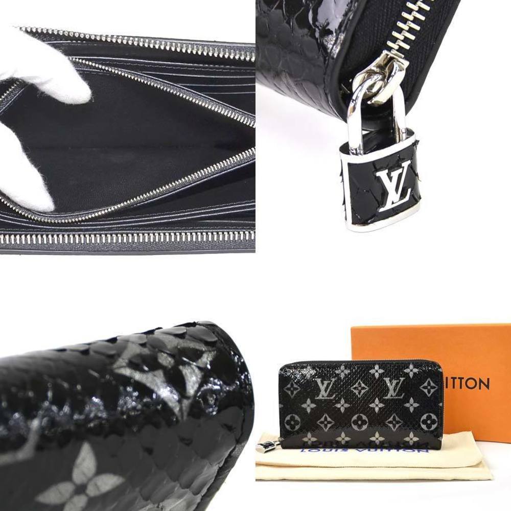 Louis Vuitton Long Wallet Python Leather Bag Black - image 3